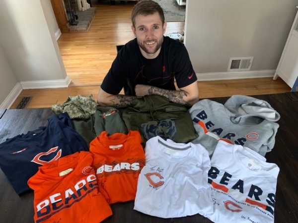 Tanner Gentry with Player Issued & Signed Official Chicago Bears #19 Long Sleeve Nike Dri-Fit XL Shirt