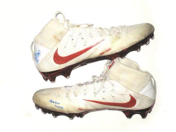 Deontae Skinner New York Giants Game Used & Signed White & Red Nike Vapor Cleats