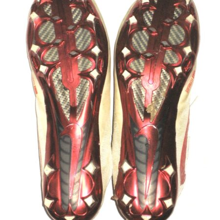 Deontae Skinner New York Giants Game Used & Signed White & Red Nike Vapor Cleats