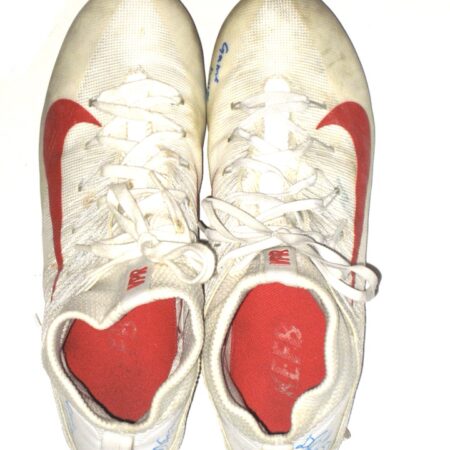 Deontae Skinner New York Giants Game Used & Signed White & Red Nike Vapor Cleats