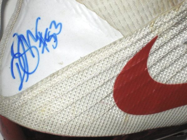 Deontae Skinner New York Giants Game Used & Signed White & Red Nike Vapor Cleats