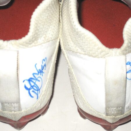 Deontae Skinner New York Giants Game Used & Signed White & Red Nike Vapor Cleats