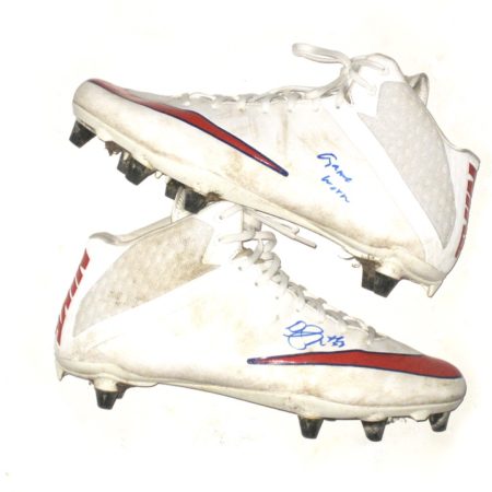 Deontae Skinner New York Giants Game Worn & Signed White & Red Nike Vapor Cleats