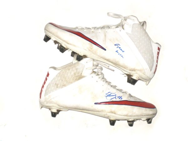 Deontae Skinner New York Giants Game Worn & Signed White & Red Nike Vapor Cleats