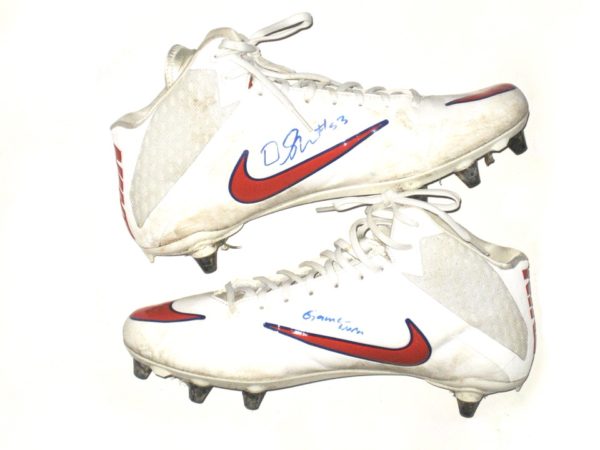 Deontae Skinner New York Giants Game Worn & Signed White & Red Nike Vapor Cleats