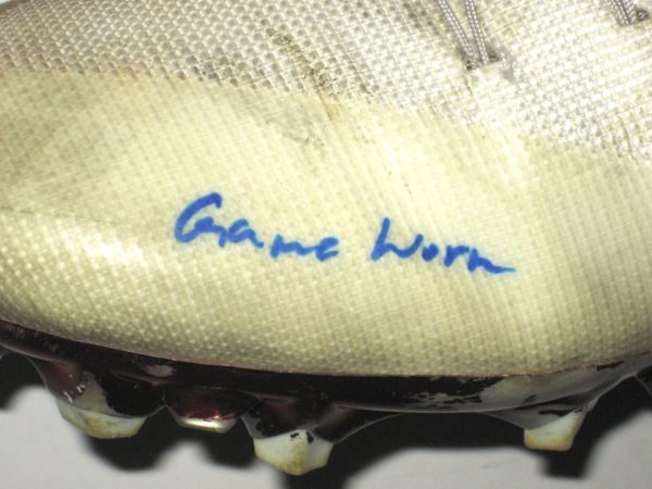 Deontae Skinner New York Giants Game Worn & Signed White & Red Nike Vapor Cleats