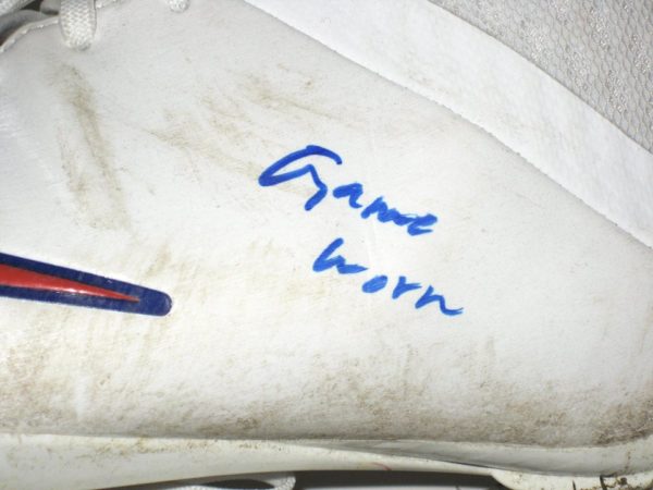 Deontae Skinner New York Giants Game Worn & Signed White & Red Nike Vapor Cleats