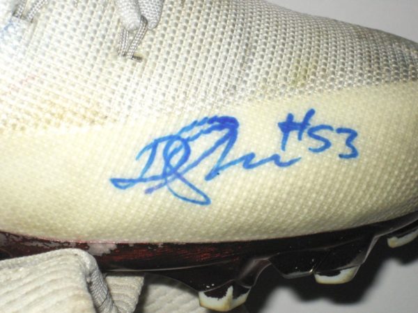 Deontae Skinner New York Giants Game Worn & Signed White & Red Nike Vapor Cleats