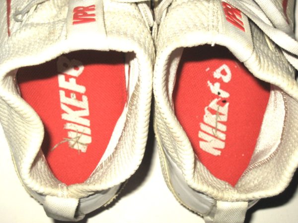 Deontae Skinner New York Giants Game Worn & Signed White & Red Nike Vapor Cleats