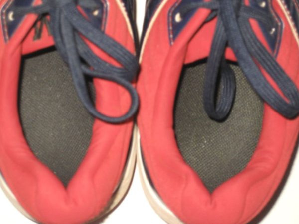 Patrick Mazeika 2019 Binghamton Rumble Ponies Game Worn & Signed Blue & Red Under Armour Cleats - Embroidered with Initials! - Image 10