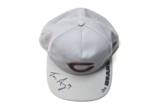 Tanner Gentry 2018 Training Camp Worn & Signed Official Gray Chicago Bears #19 New Era Hat