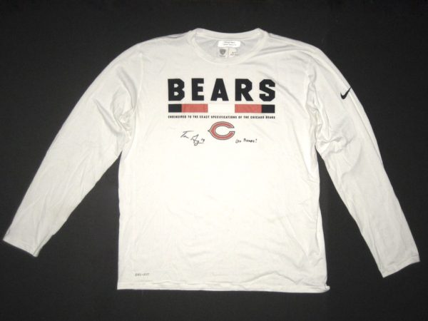 Tanner Gentry Practice Worn & Signed Official Chicago Bears #19 Long Sleeve Nike Dri-FIT XL Shirt