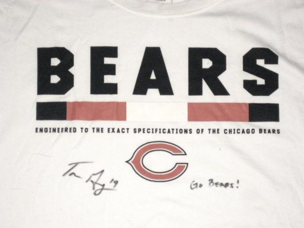 Tanner Gentry Practice Worn & Signed Official Chicago Bears #19 Long Sleeve Nike Dri-FIT XL Shirt