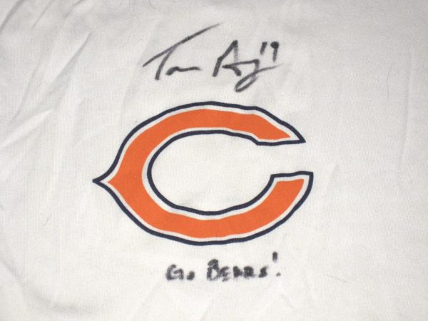 Tanner Gentry Practice Worn & Signed Official White Chicago Bears #19 Long Sleeve Nike Dri-FIT XL Shirt