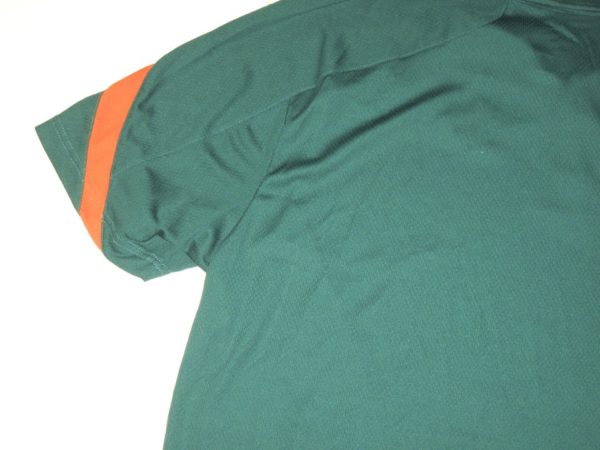 AJ Francis Team Issued Official Green & Orange Miami Dolphins Reebok 3XL Polo Shirt