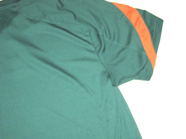 AJ Francis Team Issued Official Green & Orange Miami Dolphins Reebok 3XL Polo Shirt