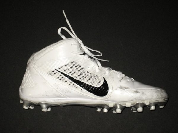 Orleans Darkwa New York Giants Game Worn White & Black Left Nike Alpha Pro Cleat