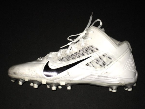 Orleans Darkwa New York Giants Game Worn White & Black Left Nike Alpha Pro Cleat - Image 2