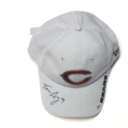 Tanner Gentry 2018 Training Camp Worn & Signed Official Gray Chicago Bears #19 New Era 9TWENTY Adjustable Hat