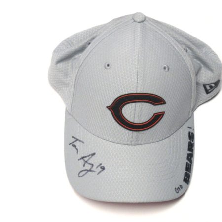 Tanner Gentry Player Issued & Signed Official Gray Chicago Bears 2018 NFL Training Camp New Era 39THIRTY Flex Hat