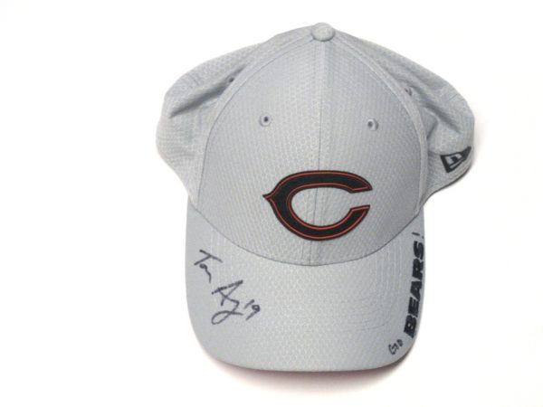 Tanner Gentry Player Issued & Signed Official Gray Chicago Bears 2018 NFL Training Camp New Era 39THIRTY Flex Hat