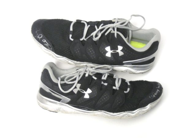 AJ Francis Tampa Bay Buccaneers Training Worn & Signed Black & Silver Under Armour Sneakers - Worn for Lifting!