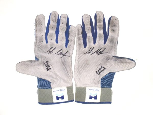 Max Moroff 2019 Columbus Clippers Game Used & Signed Lizard Skins Batting Gloves