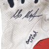 Max Moroff 2019 Columbus Clippers Game Used & Signed Red, Blue & Gray Lizard Skins Batting Gloves