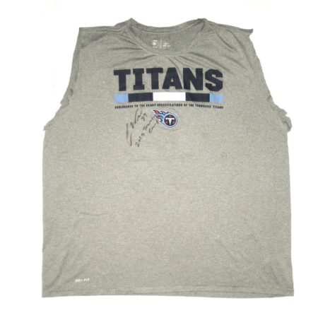 Cole Wick 2019 Training Camp Worn & Signed Official Tennessee Titans Nike Dri-Fit 3XL Shirt