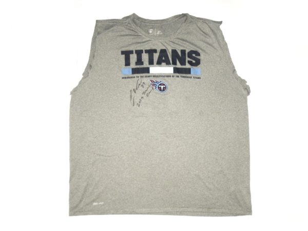 Cole Wick 2019 Training Camp Worn & Signed Official Tennessee Titans Nike Dri-Fit 3XL Shirt