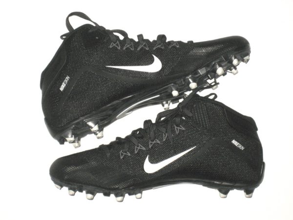 Cole Wick Detroit Lions Rookie Game Worn & Signed Black & White Nike Alpha Cleats