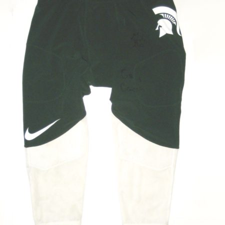 Gerald Owens Practice Worn & Signed Official White & Green Michigan State Spartans Nike Dri-Fit 3XL Pants