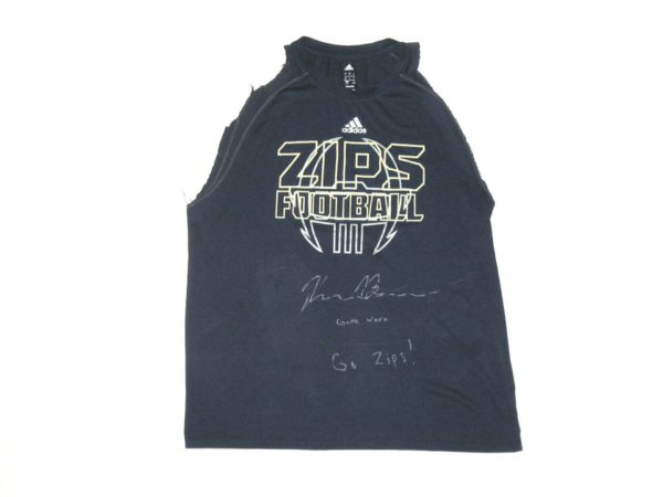 Kyron Brown Game Worn & Signed Official Akron Zips Football Adidas Climalite Shirt