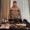 Cole Wick with Detroit Lions Rookie Game Worn & Signed Black & White Nike Alpha Cleats