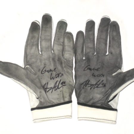 Henry Anderson New York Jets 2018 Game Worn & Signed White, Black & Gray Nike Gloves