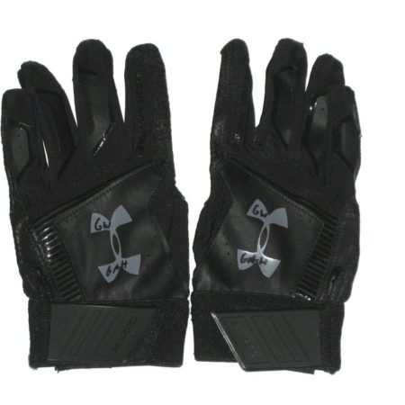 Gabe Holt Texas Tech Red Raiders Game Worn & Signed Black & Silver Under Armour Yard Gloves