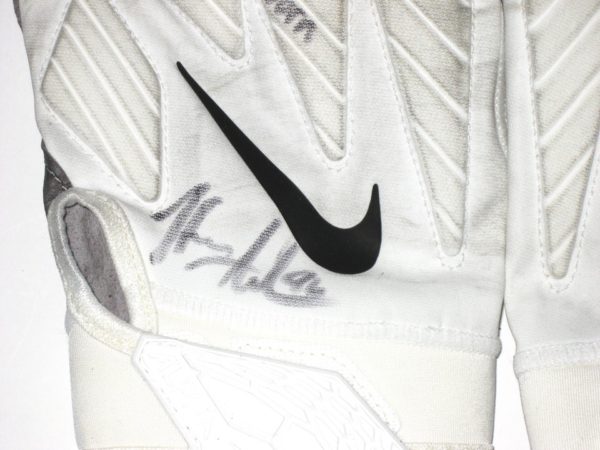 Henry Anderson New York Jets 2019 Game Worn & Signed White, Black & Gray Nike Alpha Gloves
