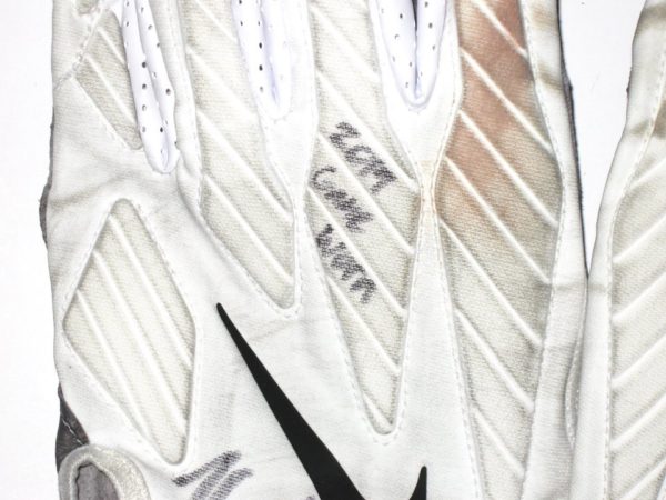 Henry Anderson New York Jets 2019 Game Worn & Signed White, Black & Gray Nike Alpha Gloves - Image 4