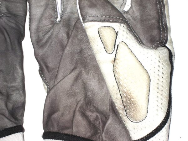 Henry Anderson New York Jets 2019 Game Worn & Signed White, Black & Gray Nike Gloves - Image 9