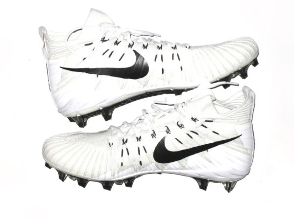 Henry Anderson New York Jets 2019 Practice Worn & Signed White & Black Nike Alpha Menace Cleats