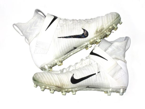 Henry Anderson New York Jets 2019 Practice Worn & Signed White, Gray & Black Nike Alpha Menace Elite 2 Cleats