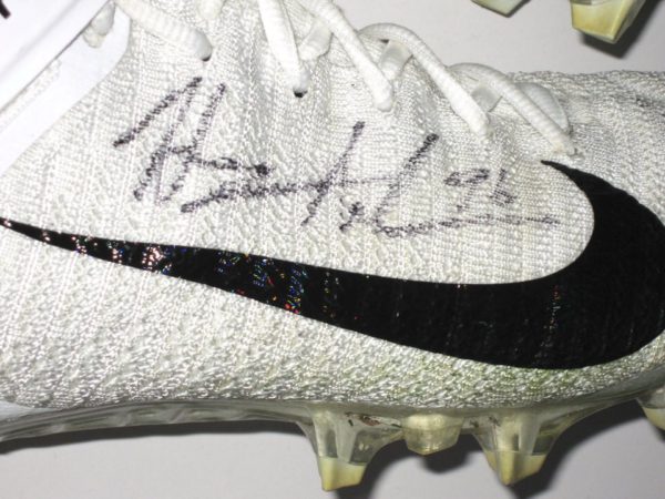 Henry Anderson New York Jets 2019 Practice Worn & Signed White, Gray & Black Nike Alpha Menace Elite 2 Cleats