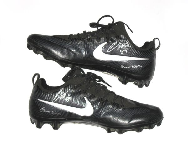 Cole Wick Detroit Lions Rookie Game Worn & Signed Black & White Nike Vapor Cleats