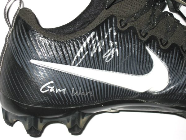Cole Wick Detroit Lions Rookie Game Worn & Signed Black & White Nike Vapor Cleats