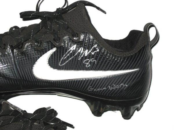 Cole Wick Detroit Lions Rookie Game Worn & Signed Black & White Nike Vapor Cleats