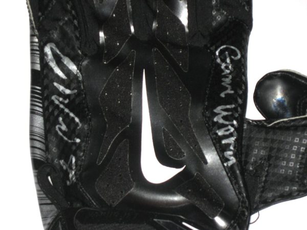 Cole Wick Detroit Lions Rookie Game Worn & Signed Black & White Nike Vapor Jet XXL Gloves