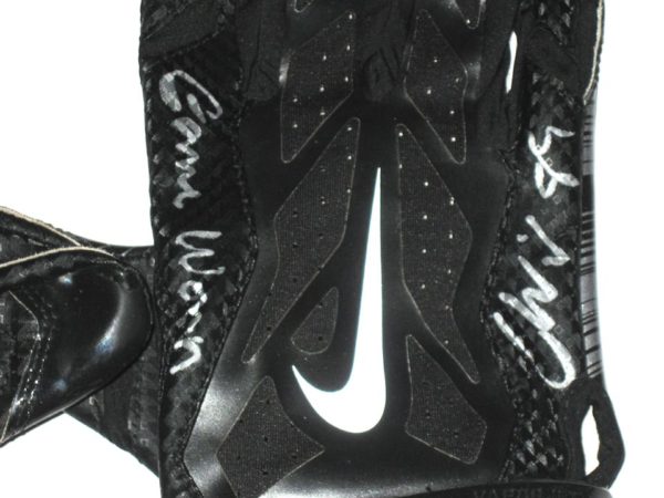 Cole Wick Detroit Lions Rookie Game Worn & Signed Black & White Nike Vapor Jet XXL Gloves
