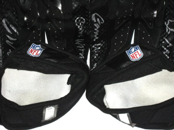 Cole Wick Detroit Lions Rookie Game Worn & Signed Black & White Nike Vapor Jet XXL Gloves