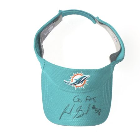 Frank Ginda 2018 Training Camp Worn & Signed Official Miami Dolphins New Era Visor