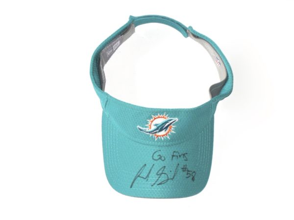 Frank Ginda 2018 Training Camp Worn & Signed Official Miami Dolphins New Era Visor